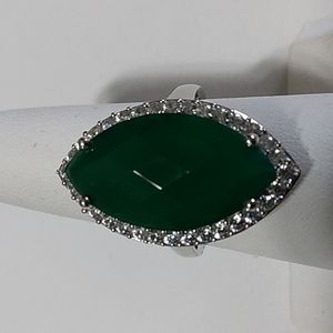 Onyx and Zircon Ring